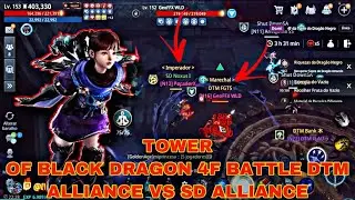 MIR4-INTENSE BATTLE IN TOWER OF BLACK DRAGON 4F | DTM ALLIANCE VS SD ALLIANCE | NA SERVER
