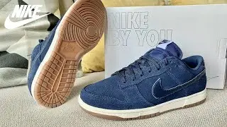 Nike Dunk Low | NIKE BY YOU | Unboxing & On Feet | Suede Blue - Best Colorway?