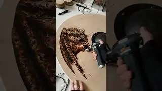 Woodburning a Viking Shield 🛡️⚔️ #pyrography #woodburning #woodworking #art