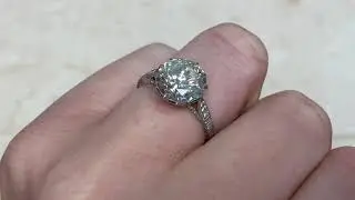 3.14ct Center Round Transitional Cut Diamond Engagement Ring - Cascais Ring - Hand Video