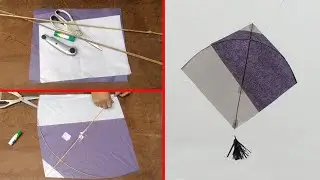 How to make self design Pari kite at home in simple step by step with pari kite flying trick