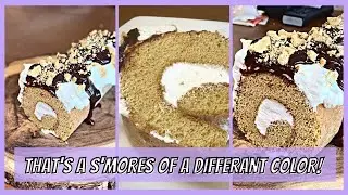 HOW TO MAKE AN EASY SMORES CAKE ROLL | CLUMSY CAKES