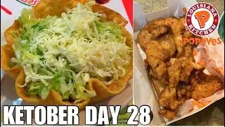 KETOber Day 28 | A Keto Day of Eating Out: Popeyes & Mexican Food | New Clothes Haul