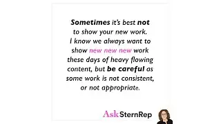 AskSternRep on Sometimes Not Showing New Work