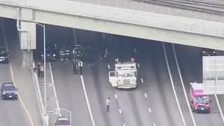 Westbound I-70 closed at York Street for multi-vehicle crash