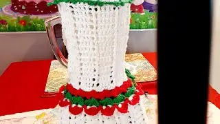 Vestido para licuadora tejido a crochet paso a paso 1/2 colores navideños