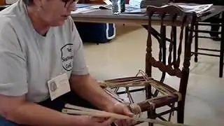 Weaving a Hand-twisted Rush Seat  Demo--pt. 1 of 3