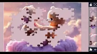 Two teddy bears on a pink cloud😍//#beautiful gaming puzzle 🧩 @JigsawPuzzle928 