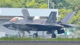 Royal Air Force F35B🇬🇧 (Engine Test) at Kagoshima Airport JAPAN 4K 