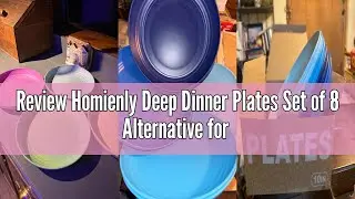 Review Homienly Deep Dinner Plates Set of 8 Alternative for Plastic Plates Microwave and Dishwasher