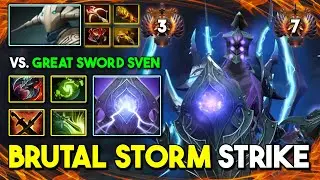 BRUTAL STORM STRIKE MID Razor Butterfly + Refresher Orb Build Vs. Great Sword Swing Sven DotA 2