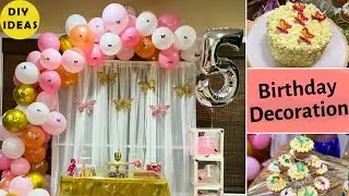 Birthday Decoration Idea || Butterfly Theme Decoration || 5th Birthday Party Decor in USA