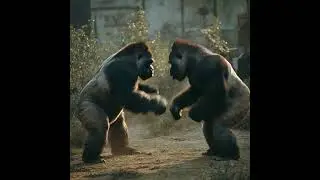 Intense Silverback Gorilla Fight #ai