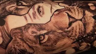 QUE TATTOO LOUCA QUE FIZ .. VOCÊ TEM QUE VER LEOA E ROSTO DE MULHER