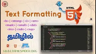 HTML Text Formatting | HTML5 Tutorial in Tamil | Part 9