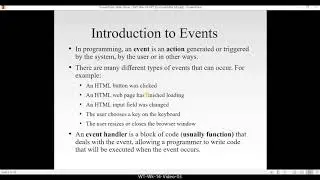 WT Wk 14 Video 03(JavaScript: Event Handling)