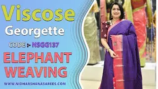 Viscose georgette with contrast elephant weaving border ||Code:- NSGG137 || Price :- 2399/- ||#saree