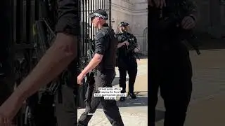 Armed police officers keeping the Royal horse guard parade safe  #london #horse #history