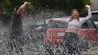 Tropical Storm Hilary a splash in Ocean Beach