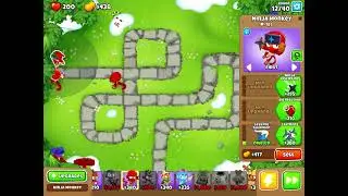 Beating round 40 with only ninja monkeys