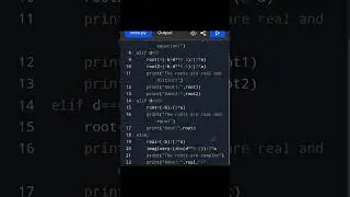 Find all roots of quadratic equation program using conditional statements - Python #coding