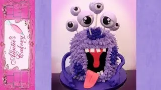 Fuzzy Purple Monster Cake