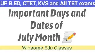 Important Days and Dates of July Month 📝 📝