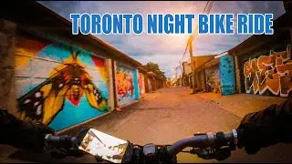 Bike riding Toronto-  Old Bus Terminal - Dundas Sq. & Alleyways - Toronto  night Cycling