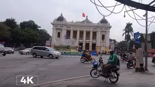 Relaxing Walk in Hanoi Opera House, Hanoi | Walking and City Sounds  | 4k ASMR