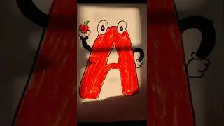 learn to draw A for Apple🍎 #kids #kidslearning #drawing