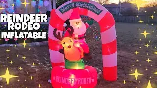 Funny Reindeer Rodeo Animated Christmas Inflatable Unboxing! Holiday Blow ups #christmas #inflatable