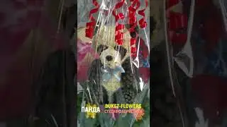 Панда из живых цветов. Игрушки из цветов, фигурка панды. Flower panda. REAL FLOWERS