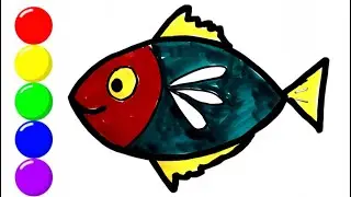 How To Draw a Cute Fish | Bolalar uchun baliq rasm chizish | рисунок рыбы для детей