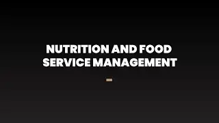 Nutrition and Food Service Management (1379)