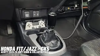 HONDA FIT / JAZZ - GK5 - Acuity Instruments - Esco-T6 Shift Knob & Shift Boot Collar Install #gk5