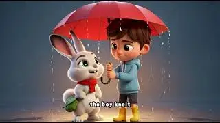 kind boy save a rabbit