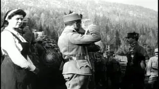 Austrian Emperor Charles reviews Austrian troops. HD Stock Footage