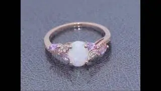 Tirafina 14K Rose Gold over Sterling Silver Lab Created Opal Ring