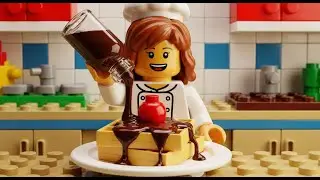 Real Chocolate Sauce On LEGO Waffles: Satisfying ASMR 🧇🍫