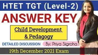 HTET TGT Level - 2 Answer Key 2021 Dec Exam - CDP Questions Answers in Detail