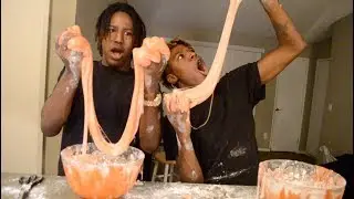 STARBURST SLIME DIY CHALLENGE!!!