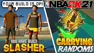 I TOOK MY SLAHER! WITH SHARP SHOOTING TAKE OVER! TO THE PARK TO CARRY RANDOMS IN NBA 2K21!