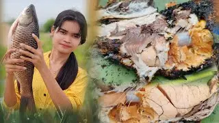 Grilled fish, cucumber, very big, Alin carved bones 😂