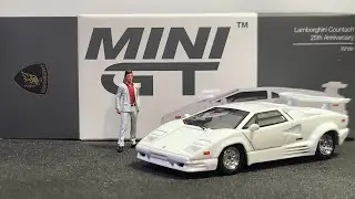 MINI GT 1/64 Lamborghini Countach 25th Anniversary White MGT01134