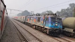 High Speed Train Skipping with Honking WAP-7II Doon Express indian Railway II#train #indianrailways 