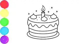 Set Birthday Cakes  How to Draw a Birthday Cake #cake