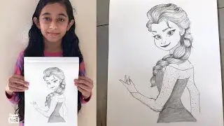 How to draw Elsa step-by-step easy