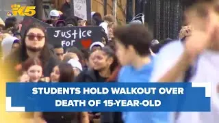 High school students walk out in response to shooting that left 15-year-old dead