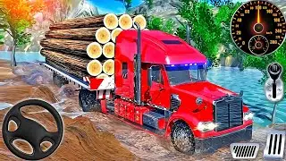 Log Transporter Truck Driving Simulator 2023 - Offroading Truck Drive - Android Gameplay