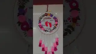 embroidery hoop for baby footprint 👣#embroidery #hoops #viral #walldecor #wallhanging #babyfoot #diy